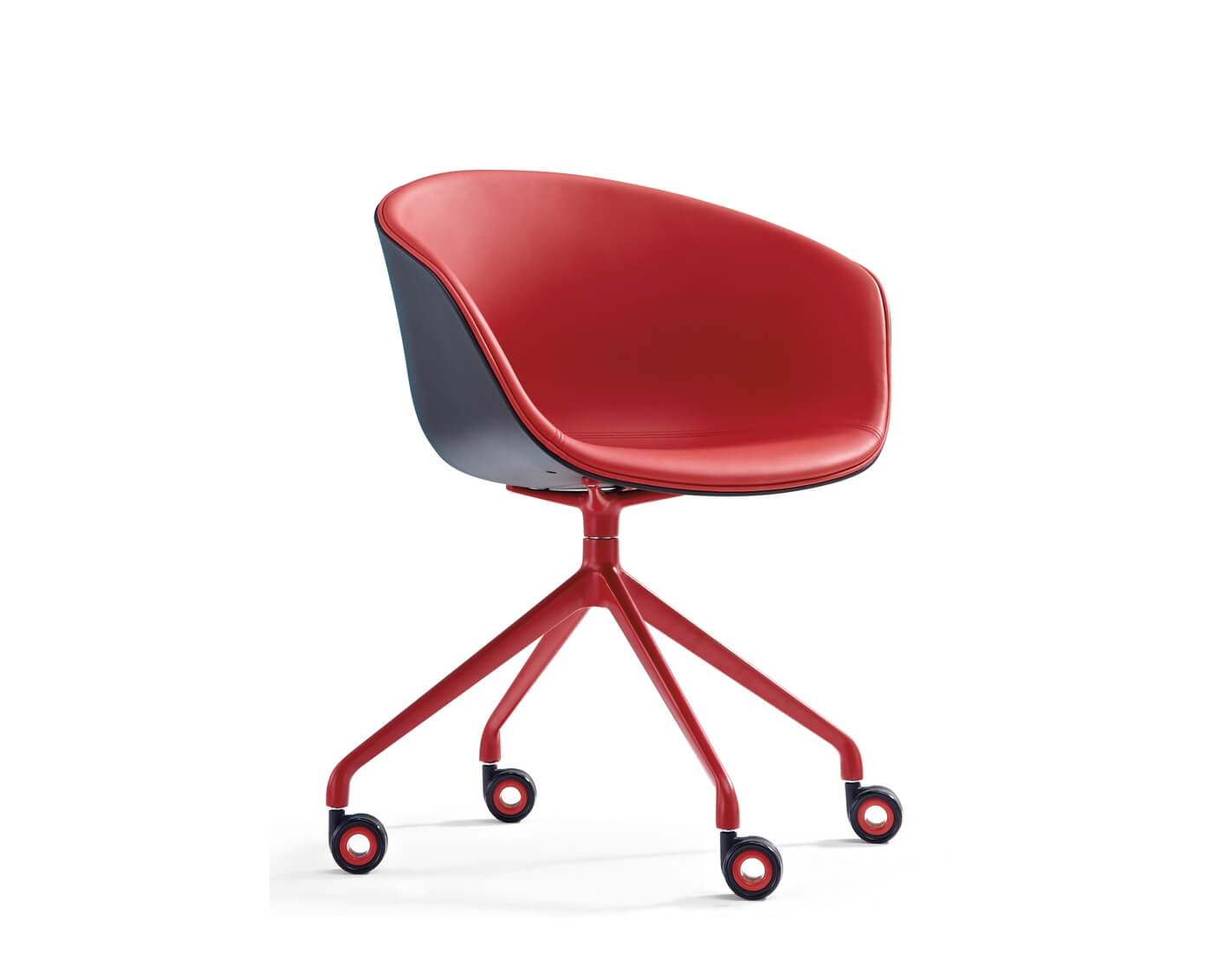 Frey Red Contemporary Designer Chair, Modern Red Leather Chair