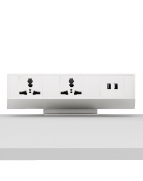 White Leon Desktop Clamp Mount Power Dock 2