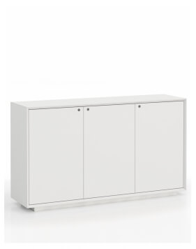 EDGE  Afgeschuinde, Lage Witte Kast Met 3 Deuren