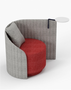 Reserve gebogen stoel met schrijfblok