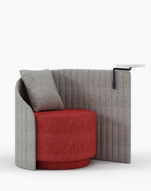 Reserve gebogen stoel met schrijfblok