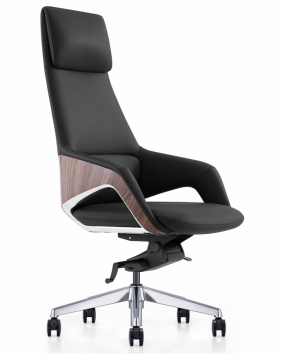 Opus Genuine Aniline Leather with Wood Insert Executive Chair