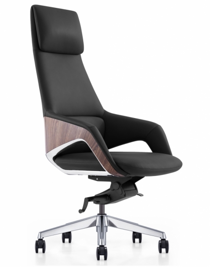 Opus Genuine Aniline Leather with Wood Insert Executive Chair