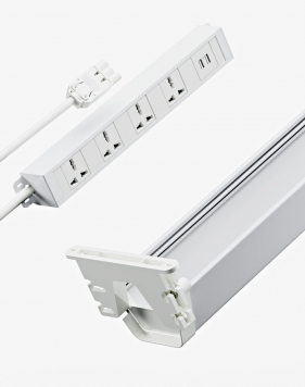 2x Gebruikers Onder-Desk Interlink Oplossing voor stroomtoegang en kabelbeheer