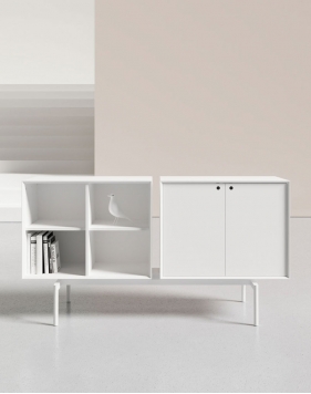 EDGE Series Hutch Sideboard White Cabinet White