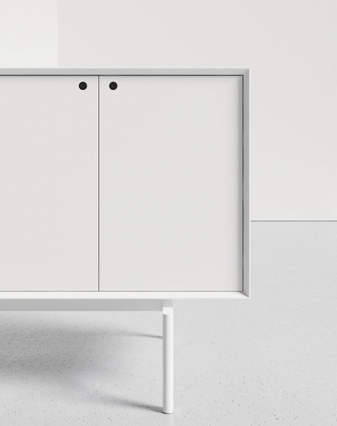 EDGE Series Hutch Sideboard White Cabinet White