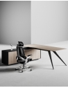Zenon Black L-Shape Executive Desk Grey