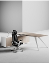 Zenon White L-Shape Executive Desk Grey