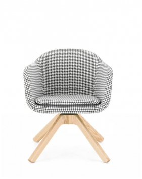 Dakota Houndstooth Wooden Lounge Chair 2