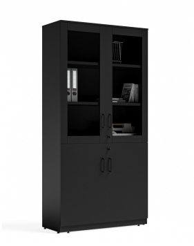 Vetrina Full Height Black Glass Cabinet