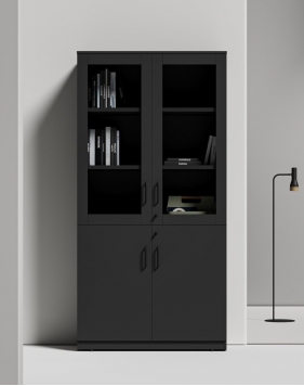 Vetrina Full Height Black Glass Cabinet 2