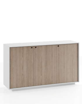 EDGE Series Chamfered Low Height 3 Door Cabinet - Grey