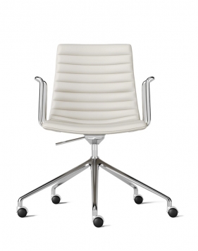 Simon White Genuine Leather Designer Chair 2