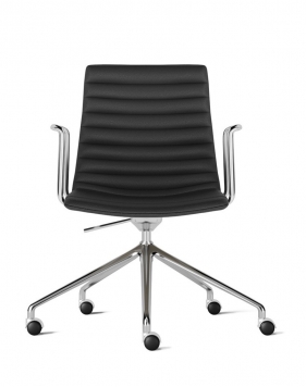 Simon zwarte lederen designstoel 2