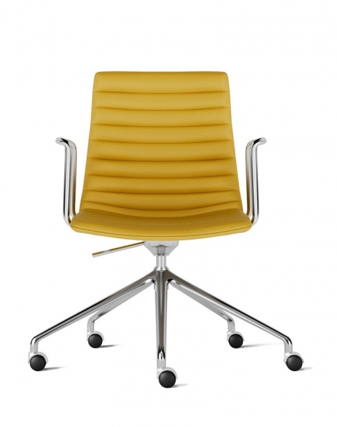 Simon Yellow Genuine Leather Designer Chair