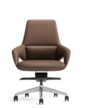 Opus Brown Genuine Aniline Leather Low Back Executive Chair 2