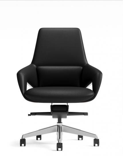 Opus Black Genuine Aniline Leather Low Back Executive Chair