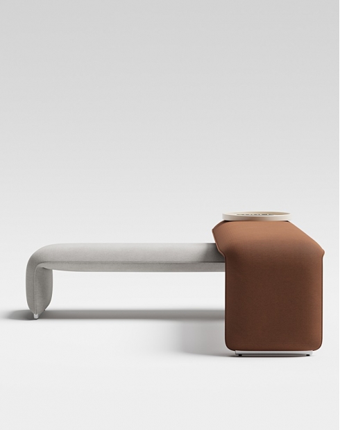 Terra Bench Sofa with Round Table