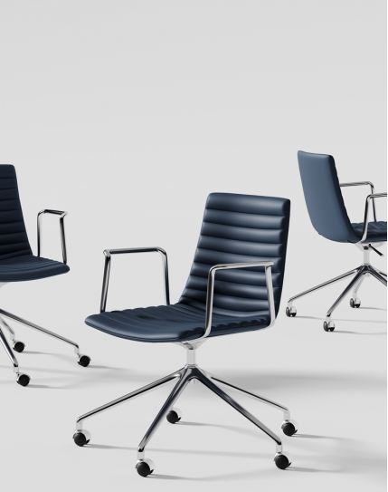 Simon Royal Blue Designer Stoel van Echt Leer