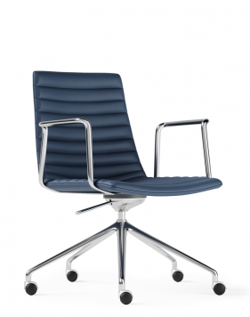 Simon Royal Blue Designer Stoel van Echt Leer