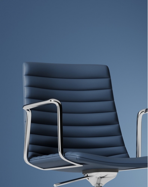 Simon Royal Blue Designer Stoel van Echt Leer