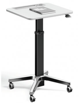 White-Leo Minimalist Mobile Height Adjustable Table 2