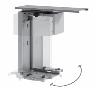 3M™ Adjustable Under-Desk CPU Holder with 360 Degree Swivel, CS200MB